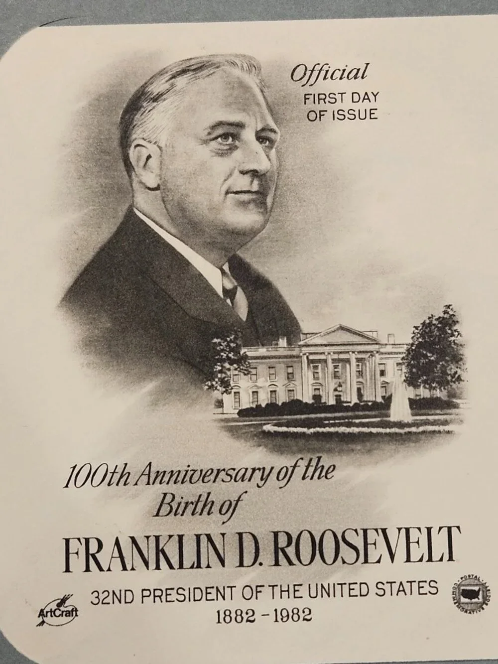 RARE COLLECTIBLE USPS 1ST DAY ISSUE COVER FRANKLIN D ROOSEVELT STAMP ENVELOPE